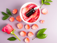 natural organic facial massage with rose petals