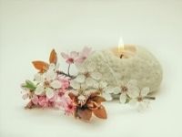 cancer touch therapy organic facial picture of candle with cherry blossoms